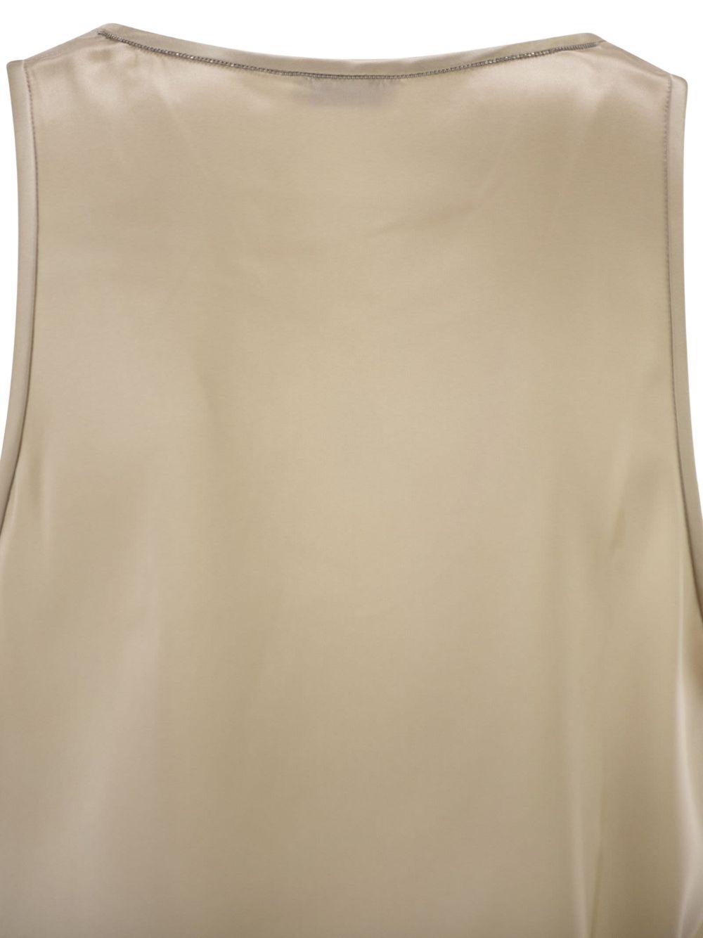 Satin top with wide neckline<BR/> M0C59DZ300 C9643 BRUNELLO CUCINELLI