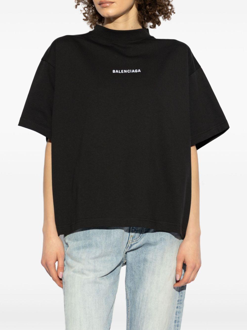 Black logo-embroidered T-shirt 818431. TPVK11070 BALENCIAGA