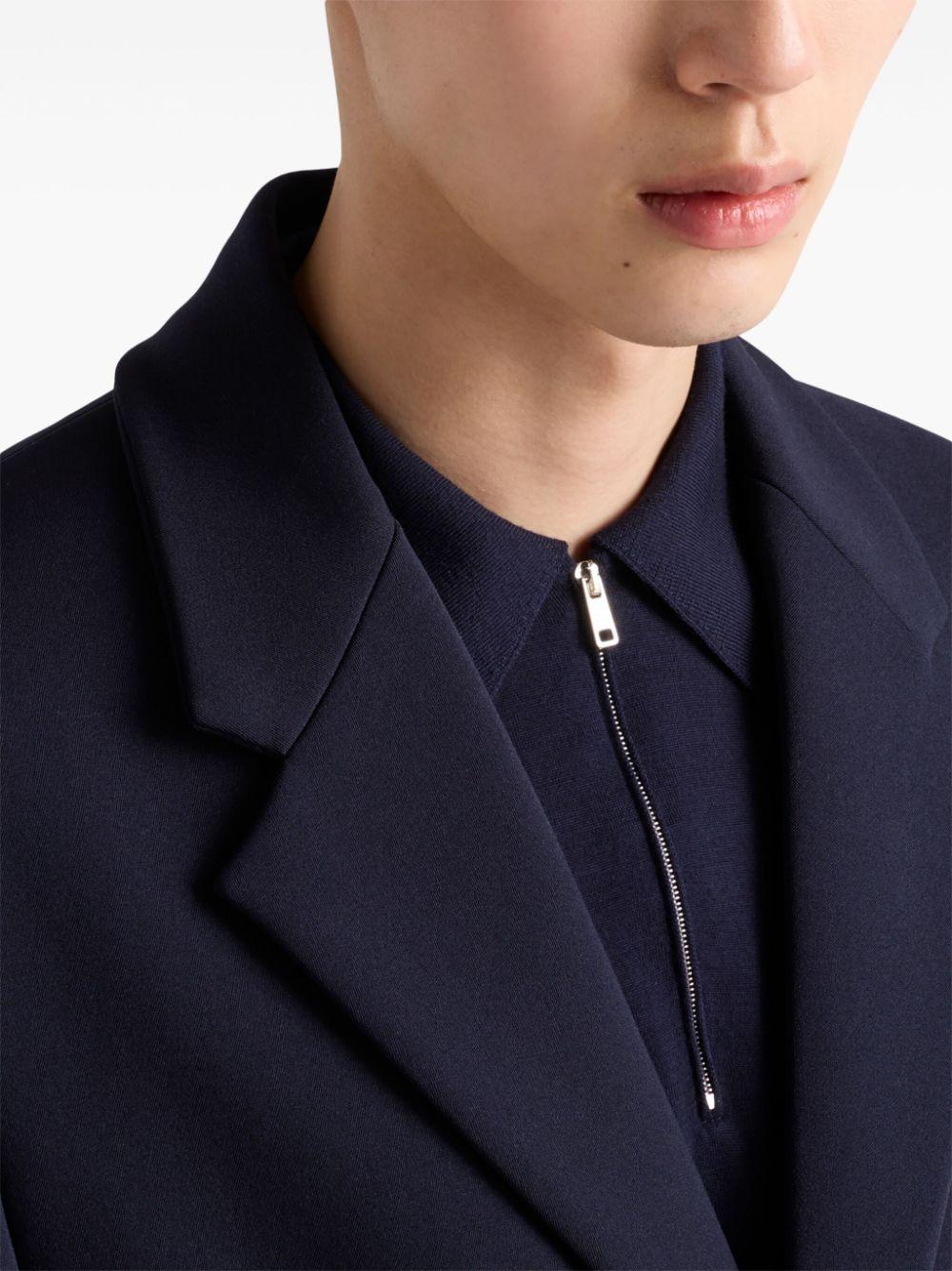 Long-sleeve wool polo shirt<BR/><BR/><BR/> UMB815 1164F0SVF PRADA