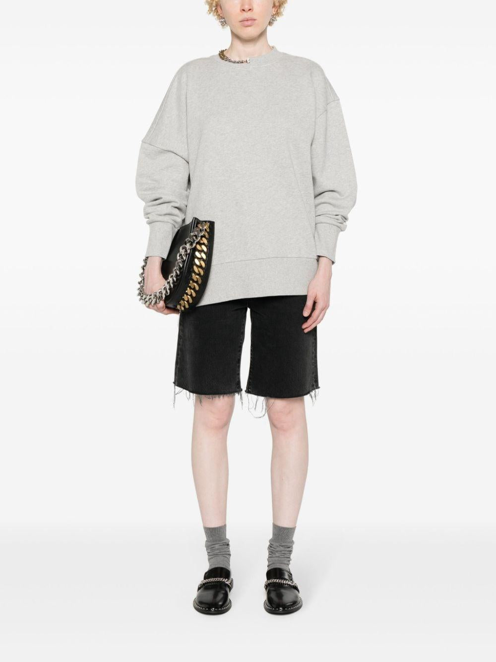 Chain-link-detailing mélange sweatshirt<BR/><BR/><BR/> 6J0327 3SPZ361264 STELLA McCARTNEY