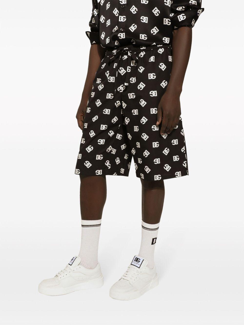 Monogram-print bermuda shorts<BR/><BR/><BR/> GV37AT GH563HNVAA DOLCE & GABBANA