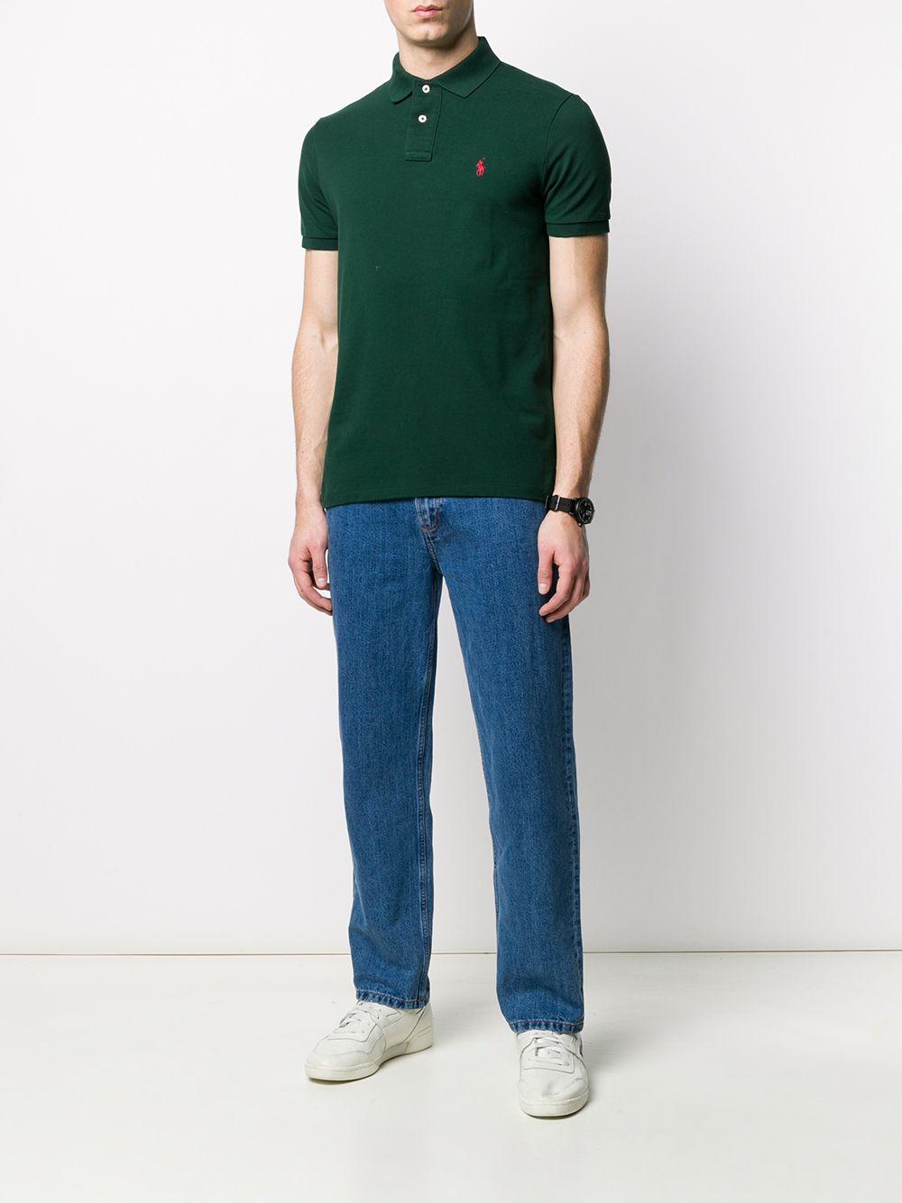 Logo-embroidered piqué polo shirt<BR/><BR/><BR/> 710782592015 COLLEGE GREEN POLO RALPH LAUREN