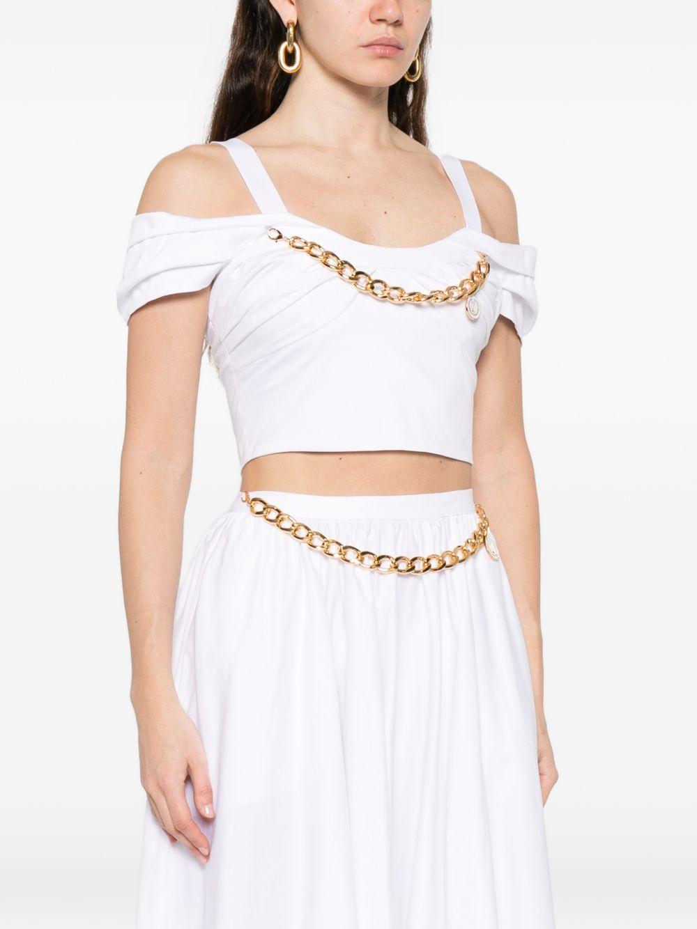 Stretch cotton top with necklace TO04861E2 100 ELISABETTA FRANCHI