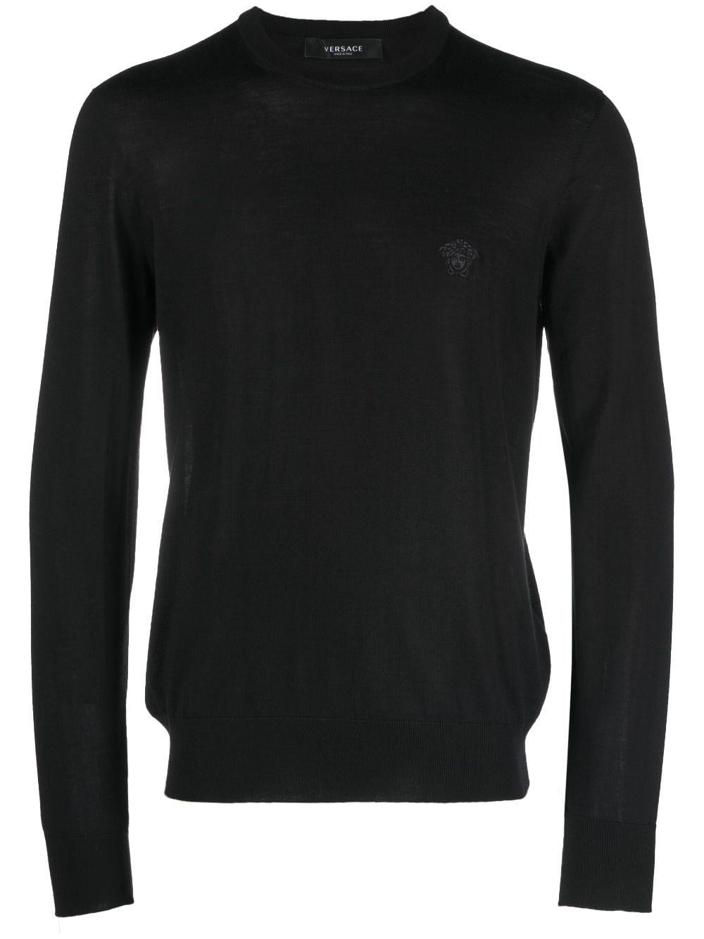 Embroidered wool-blend jumper<BR/><BR/><BR/> 1010534 1A076141B000 VERSACE