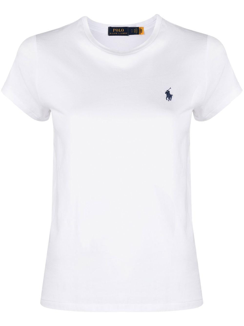 T-shirt con ricamo Polo Pony<BR/><BR/><BR/> 211898698005 WHITE POLO RALPH LAUREN