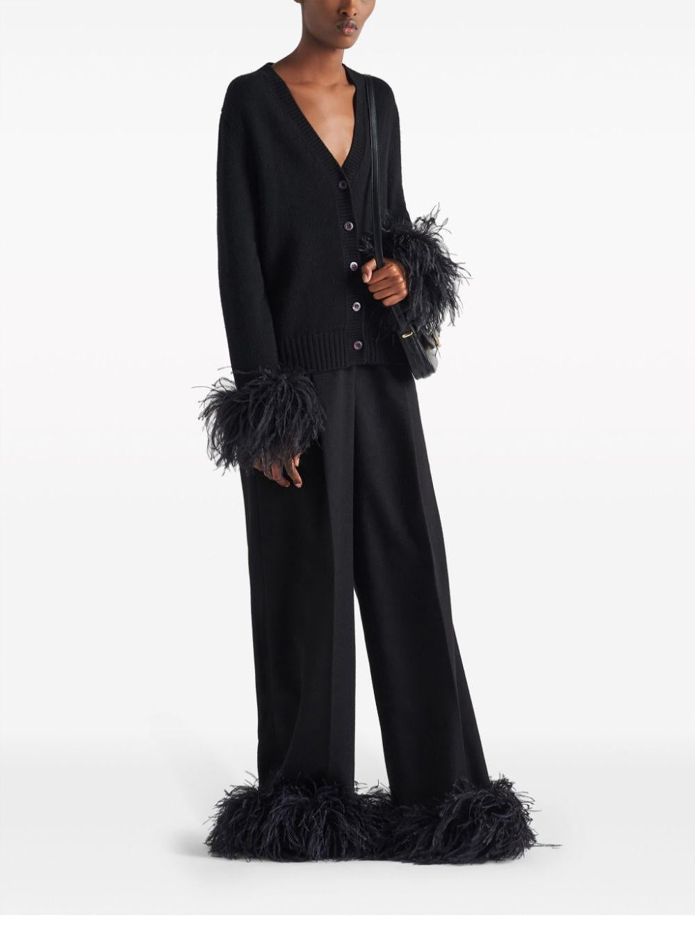 Black cashmere cardigan P25M32 1346F0002 PRADA