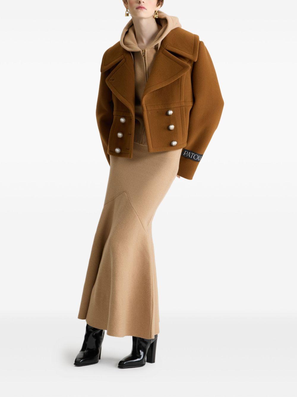 Lapels cropped double-breasted buttoned coat CO0310217 121B PATOU