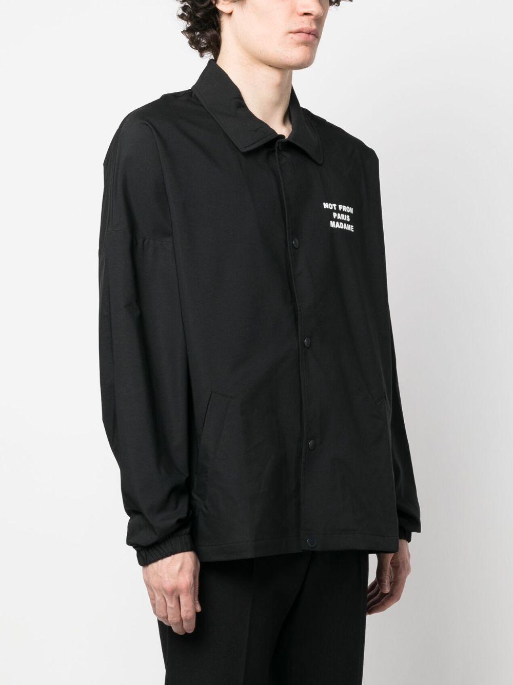 slogan buttoned jacket PERM-JT183 PA014BL DRÔLE DE MONSIEUR