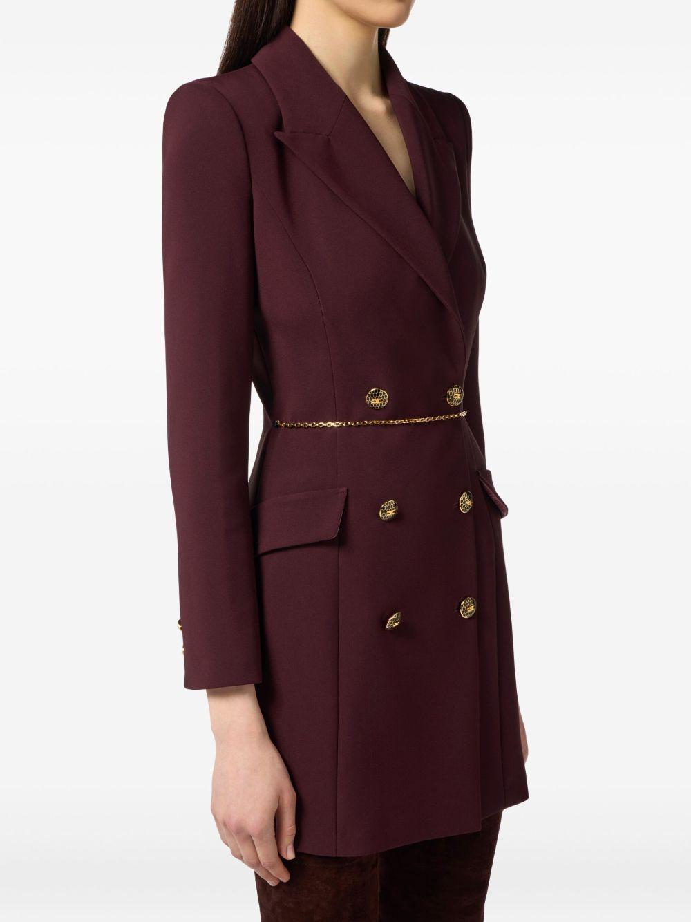 Dress in lightweight crêpe fabric with jewel chain AB89657E2 EA4 ELISABETTA FRANCHI