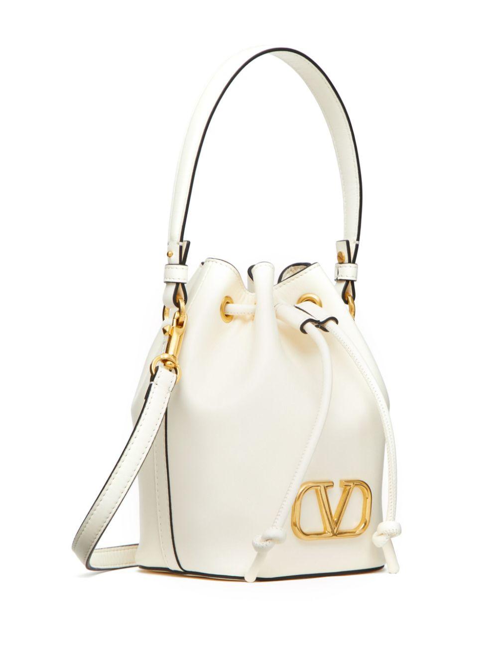 Mini VLogo Signature leather bucket bag<BR/><BR/><BR/> 6W2P0Z44VNL 098 VALENTINO GARAVANI