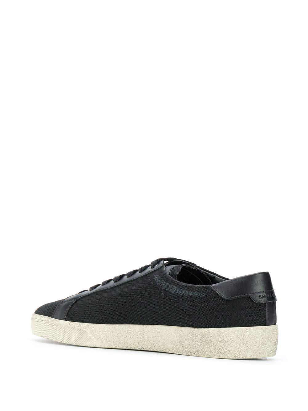 Black/white logo-print low-top sneakers 611106GUP50 1000 SAINT LAURENT