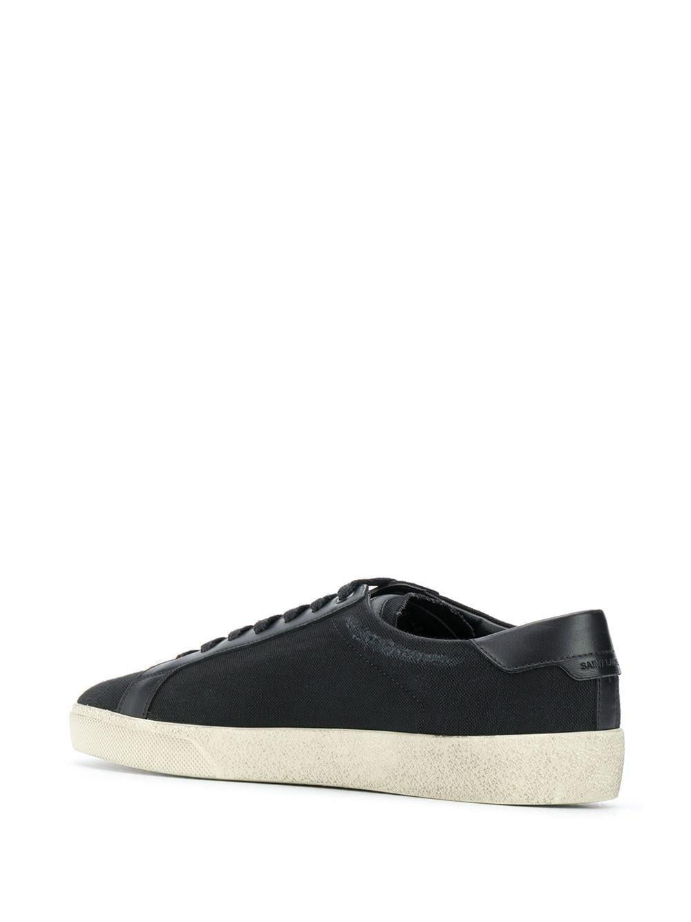 Black/white logo-print low-top sneakers 611106GUP50 1000 SAINT LAURENT