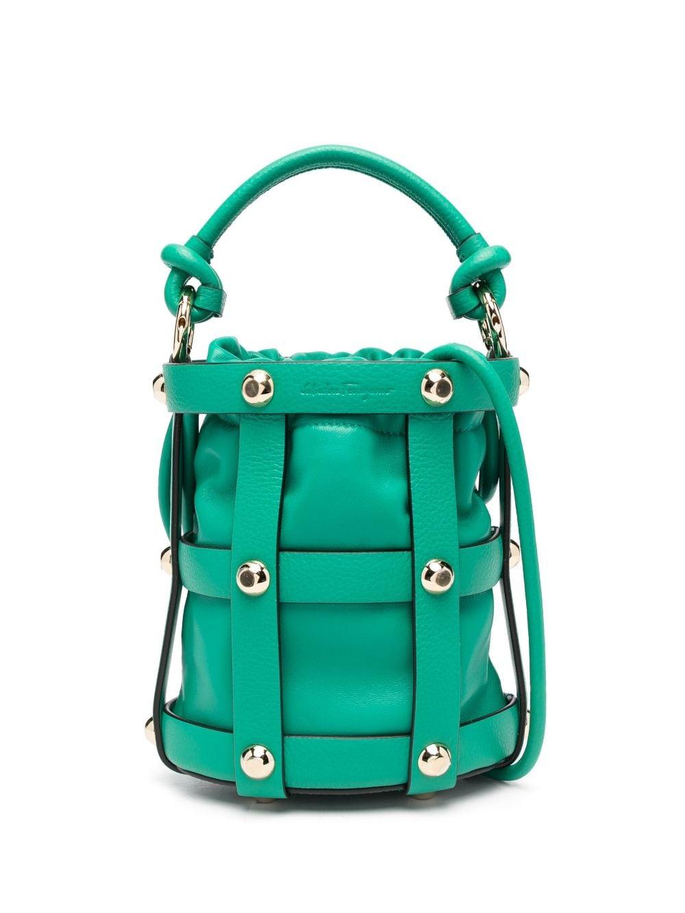 Caged-design bucket bag<BR/><BR/><BR/> 211488757947 SMERALDO FERRAGAMO