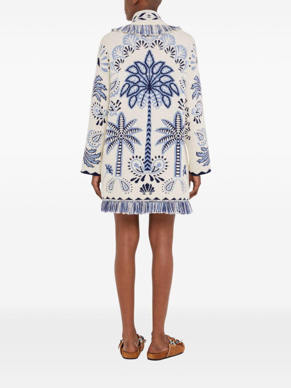 Cardigan with palm tree pattern LWHB064R25KNI005 0345 ALANUI