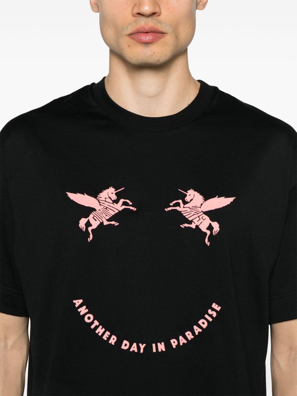 Unicorns-embroidered cotton T-shirt<BR/><BR/> BM71MG3YQ7 001 GIVENCHY