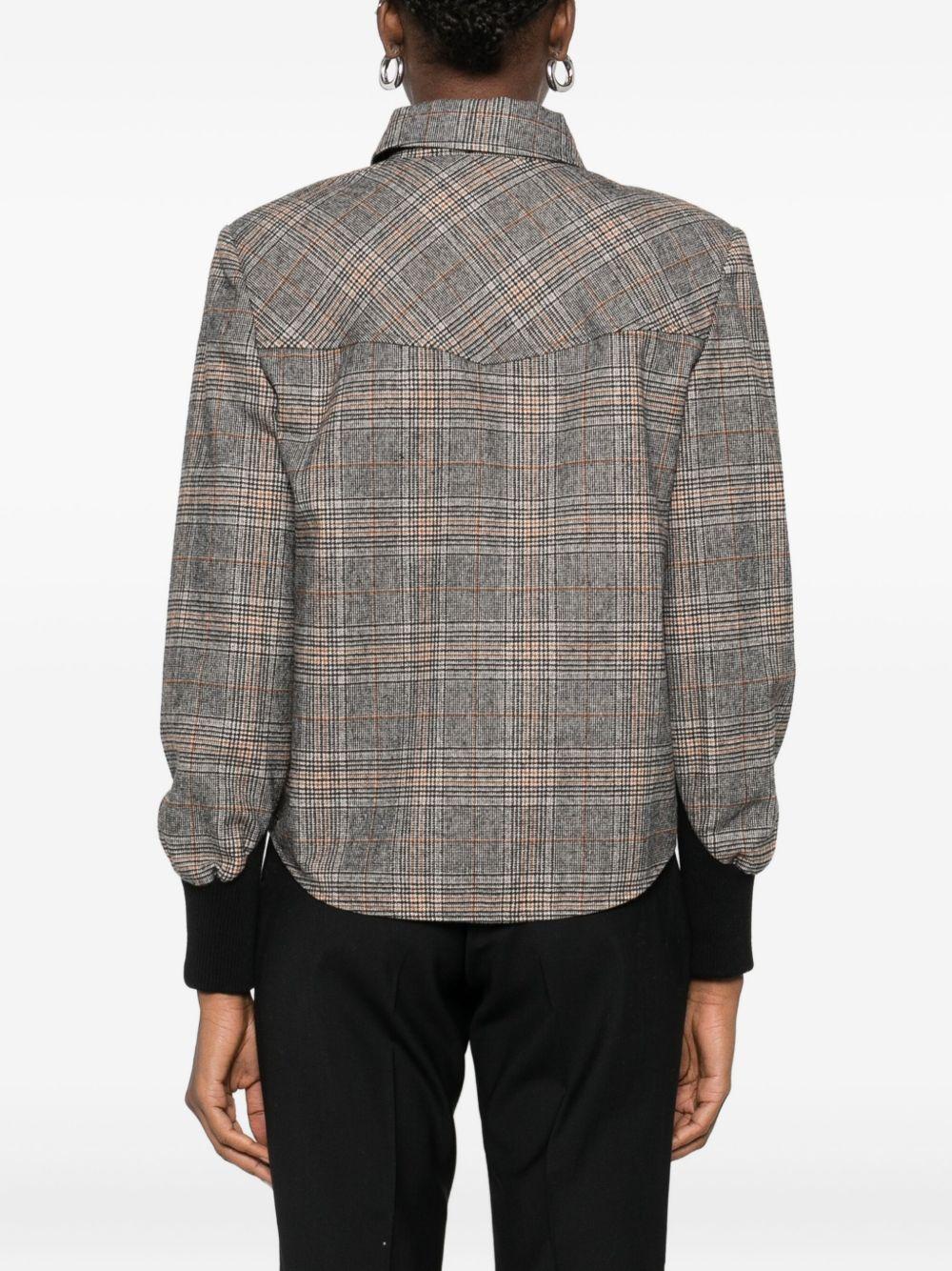 Checked shirt with knitted cuffs 106102 A36LPIP PINKO