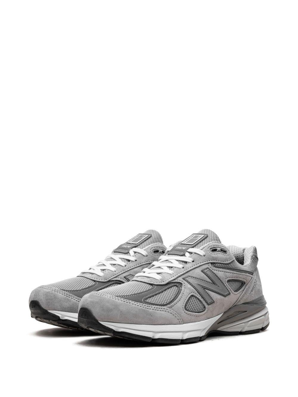 Made in USA 990v4 leather sneakers<BR/><BR/><BR/> U990GR4 GREY NEW BALANCE