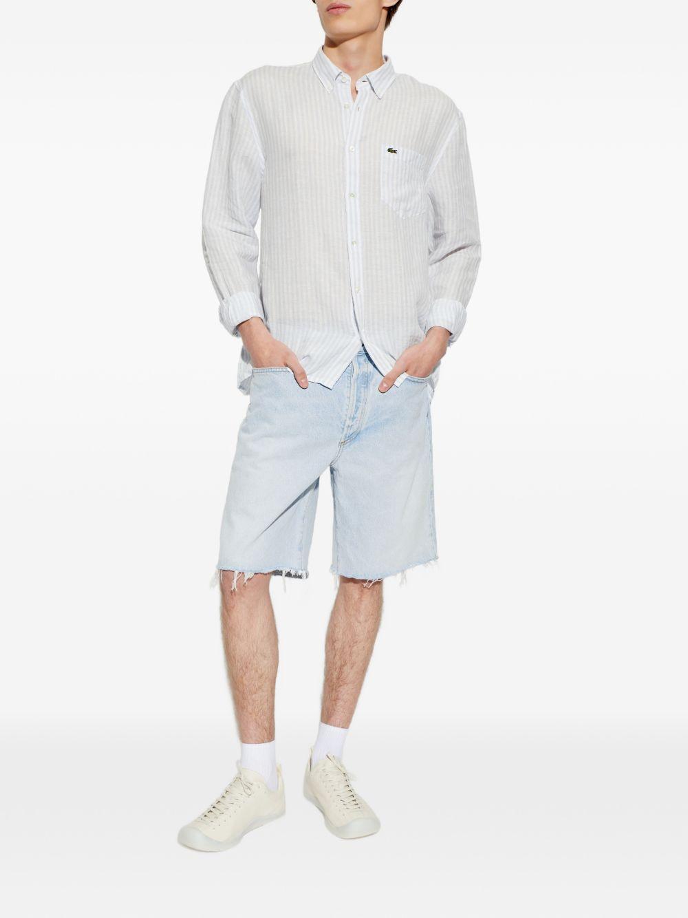 Regular fit striped linen shirt CH6985 29I LACOSTE