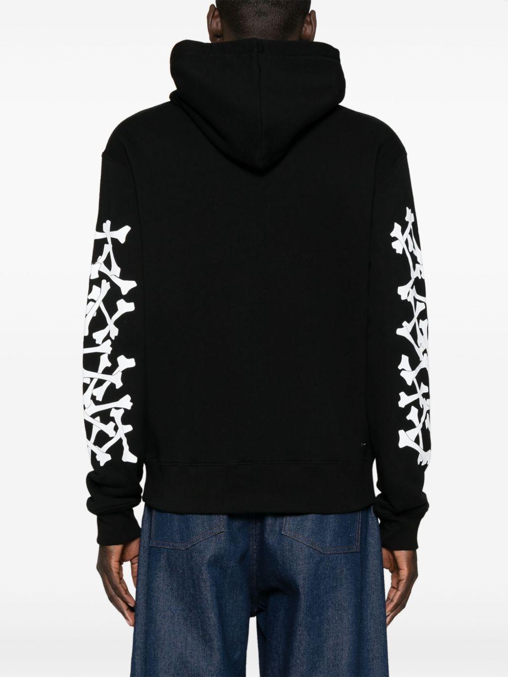 Bones Stacked lyocell hoodie<BR/><BR/><BR/> AMJYHD1051 BLACK AMIRI