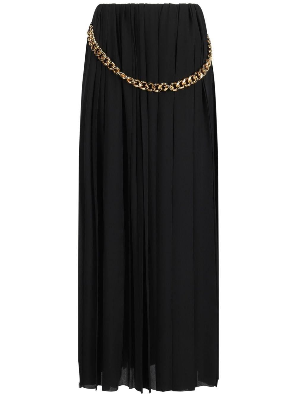 Chain-detail pleated skirt<BR/><BR/><BR/> 808778 TGO081000 BALENCIAGA