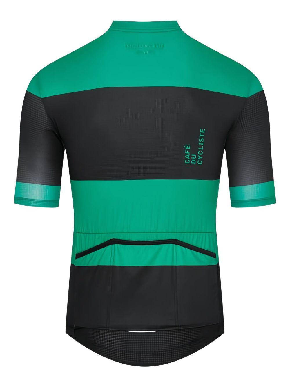 Angeline stripe ultralight cycling jersey ANGELINE BLACK GREEN CAFÉ DU CYCLISTE