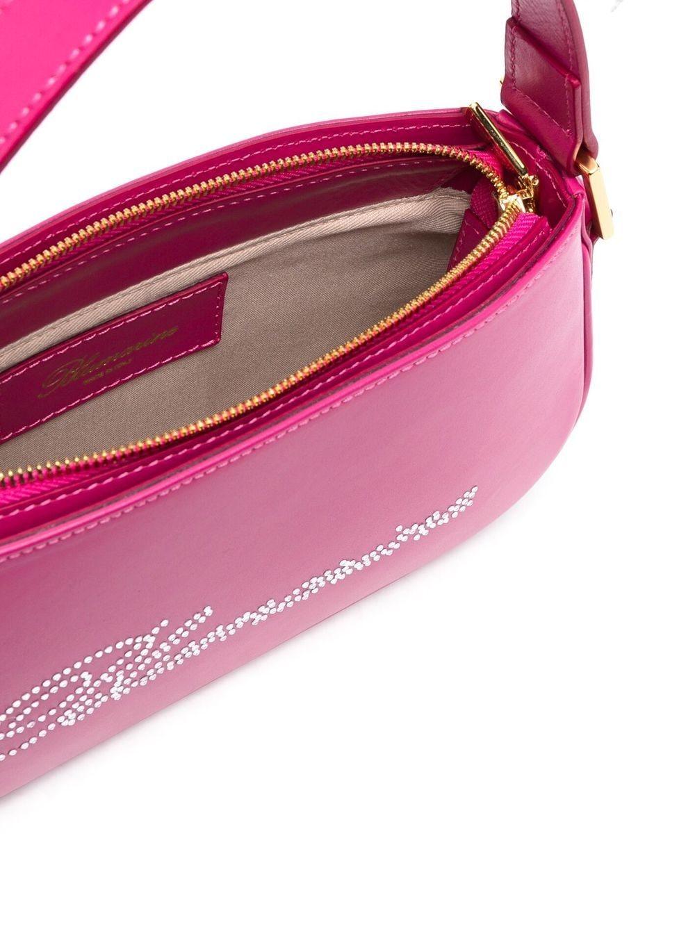 rhinestone-logo leather shoulder bag 2W124S N0714 BLUMARINE