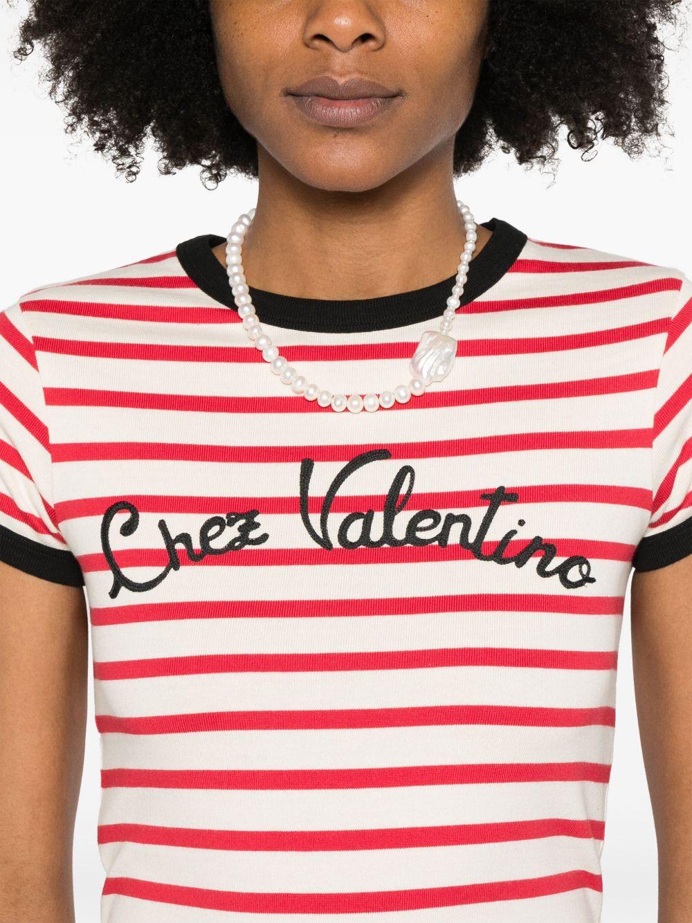 Chez Valentino striped T-shirt 6B3MG24P961 AS0 VALENTINO GARAVANI