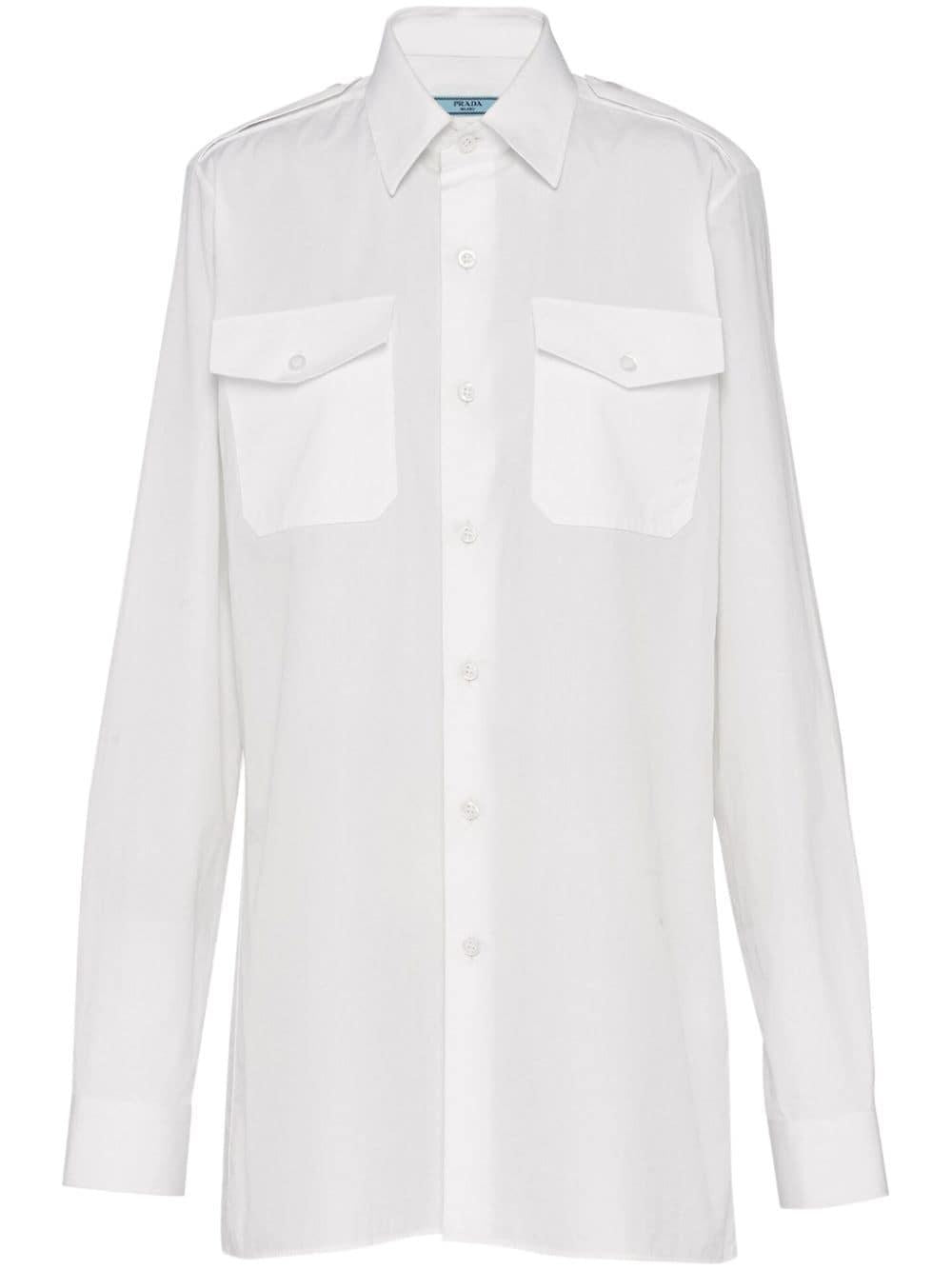 Logo-plaque cotton shirt P478G 126LF0009 PRADA