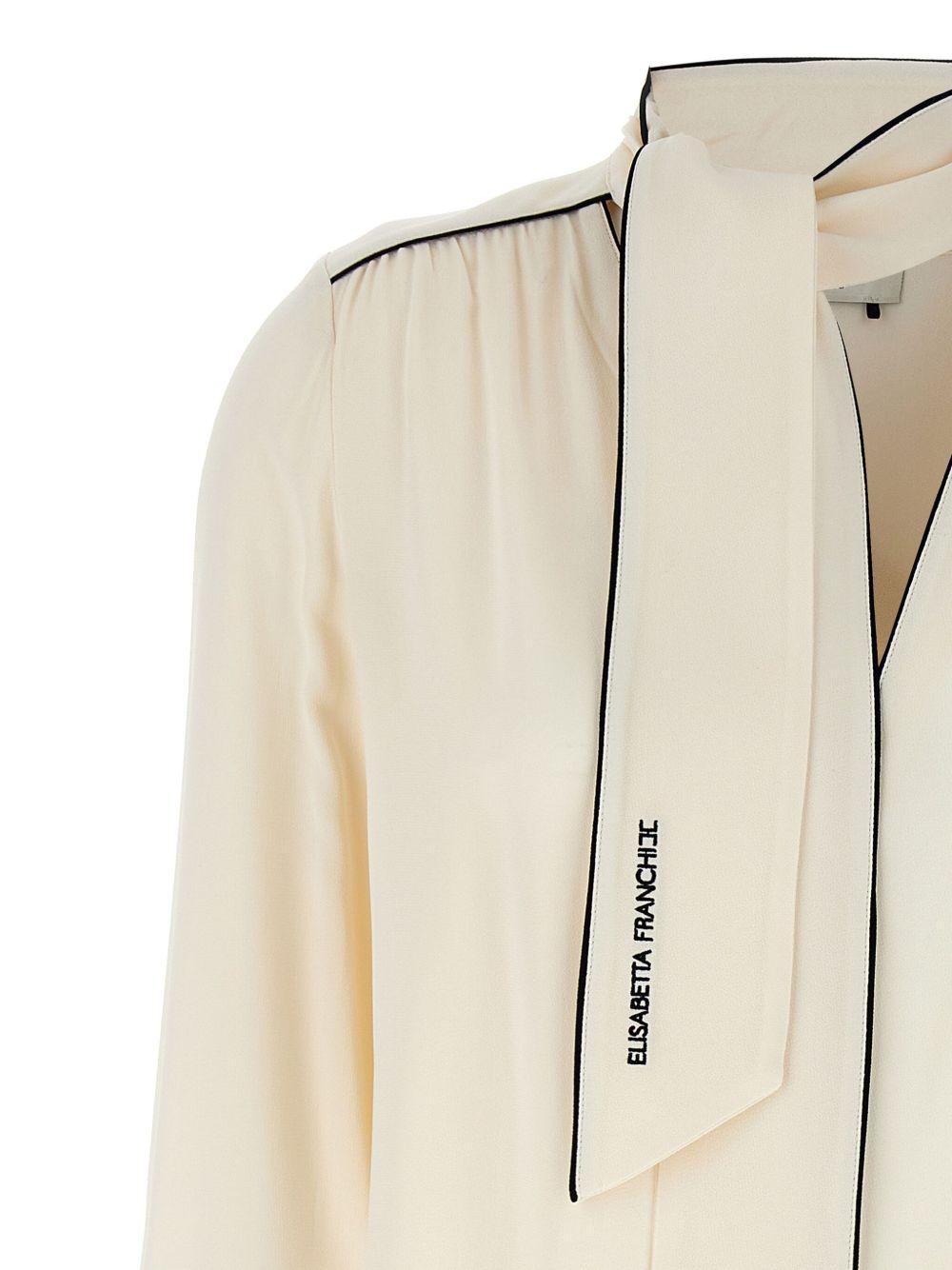 Tie-neck georgette blouse<BR/><BR/><BR/> CA10451E2 E84 ELISABETTA FRANCHI