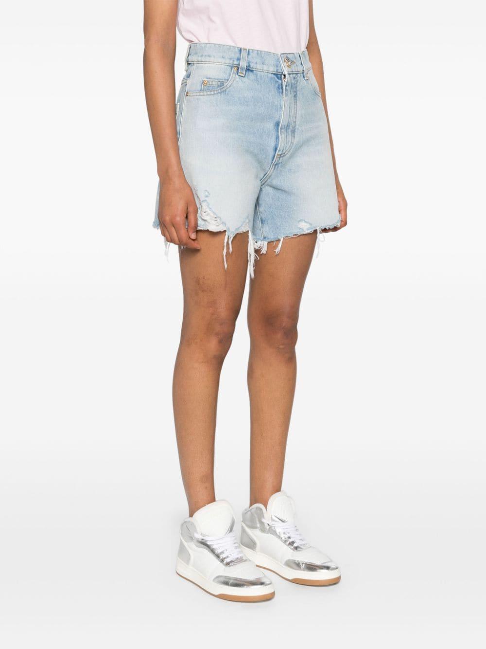 High-rise denim shorts<BR/><BR/><BR/> DF1MA121DE53 6FC BALMAIN