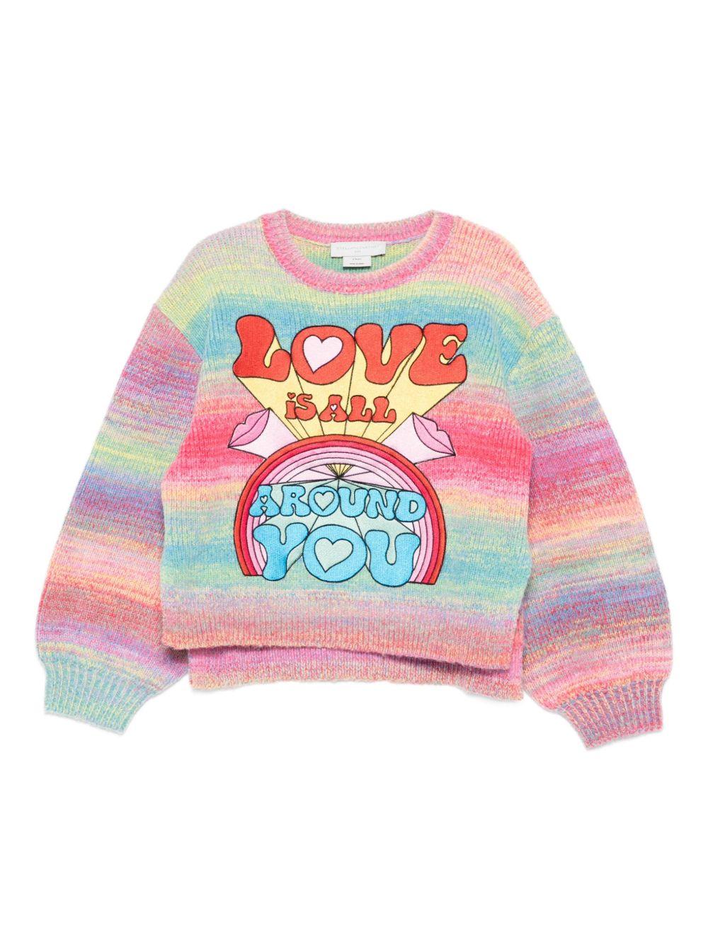 Love is all around you multicolor sweater TX9A80 Z1529999 STELLA McCARTNEY KIDS