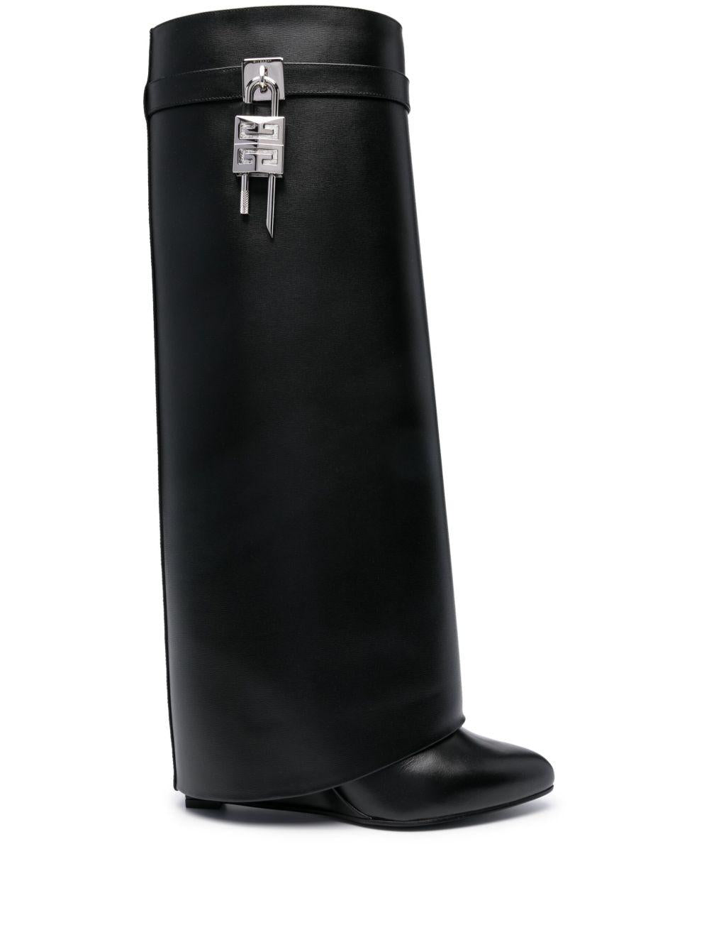 Shark Lock boots in leather BE702NE1NG 001 GIVENCHY