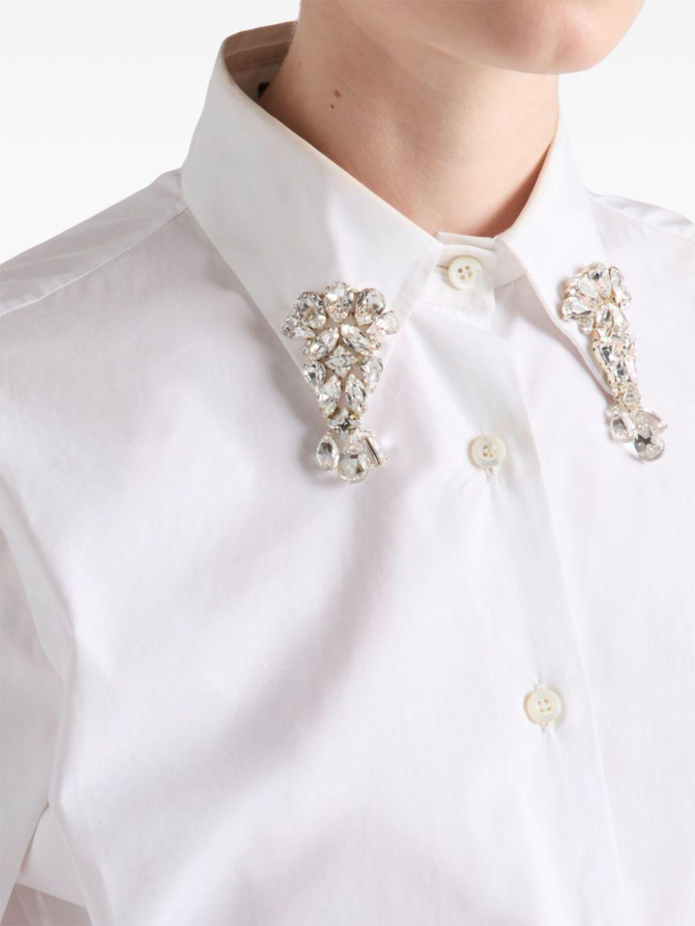 Crystal-embellishmed shirt<BR/><BR/><BR/> P472HR 155WF0009 PRADA