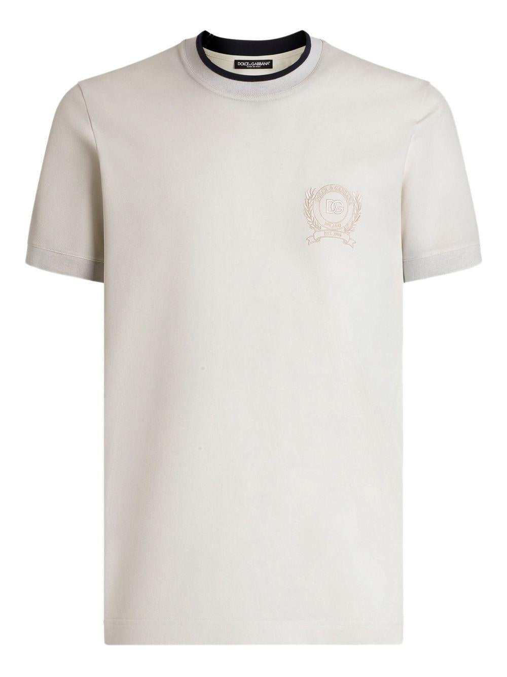 piquet T-shirt with embroidery G8SW4Z HU7WZW3789 DOLCE & GABBANA