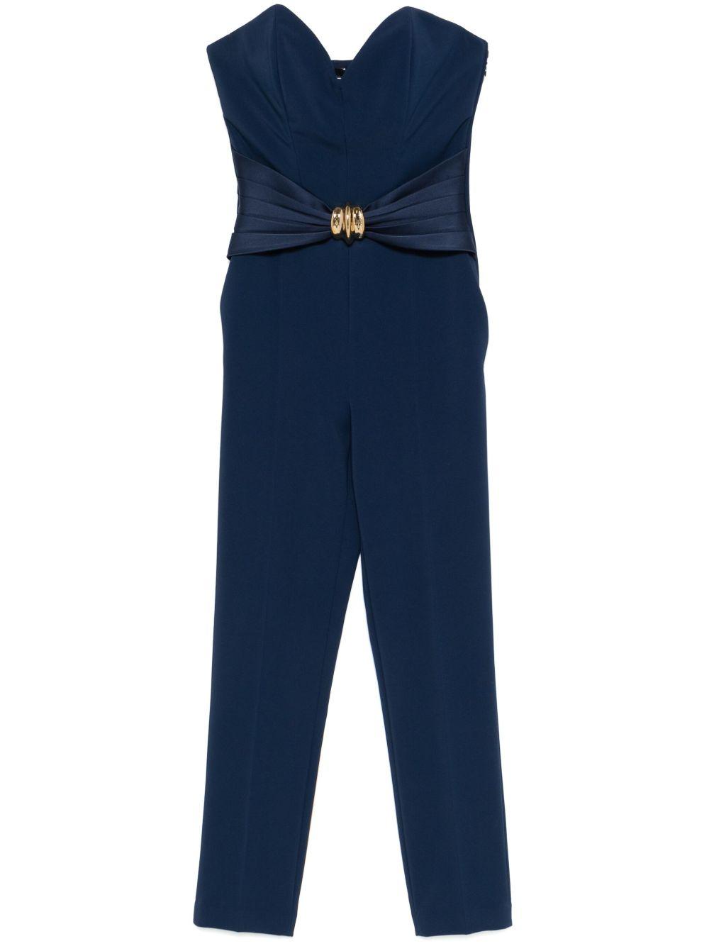 Flowing crêpe jumpsuit with macro bow TU03951E2 DC8 ELISABETTA FRANCHI