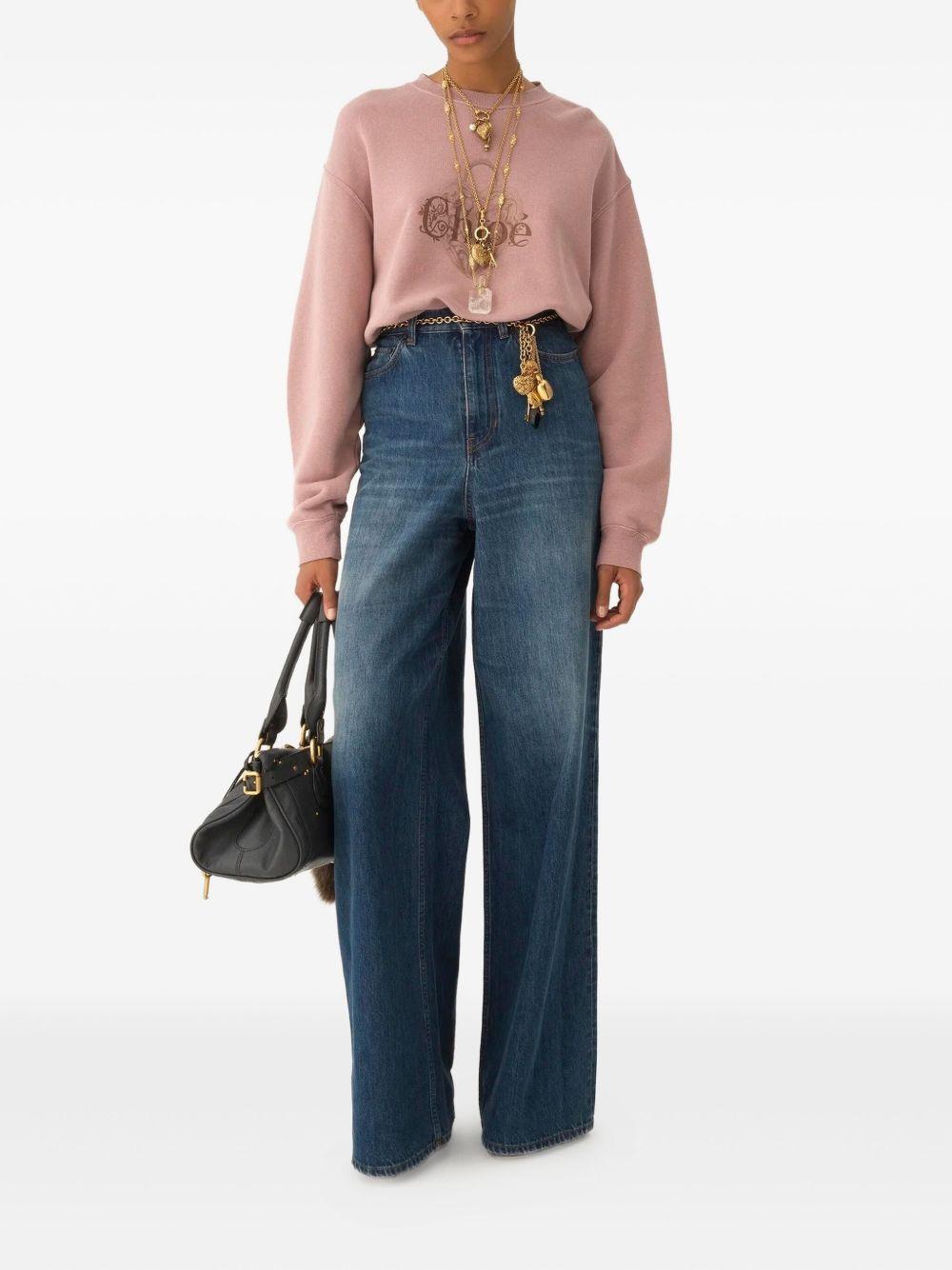 Oversized fleece sweatshirt with logo CH25WJH27194 6R5 CHLOÉ