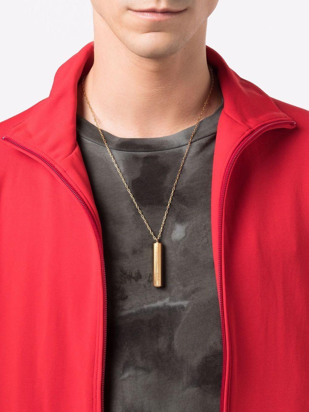Gold-tone sterling silver battery pendant necklace BMOB085F21SIL001 7600 AMBUSH