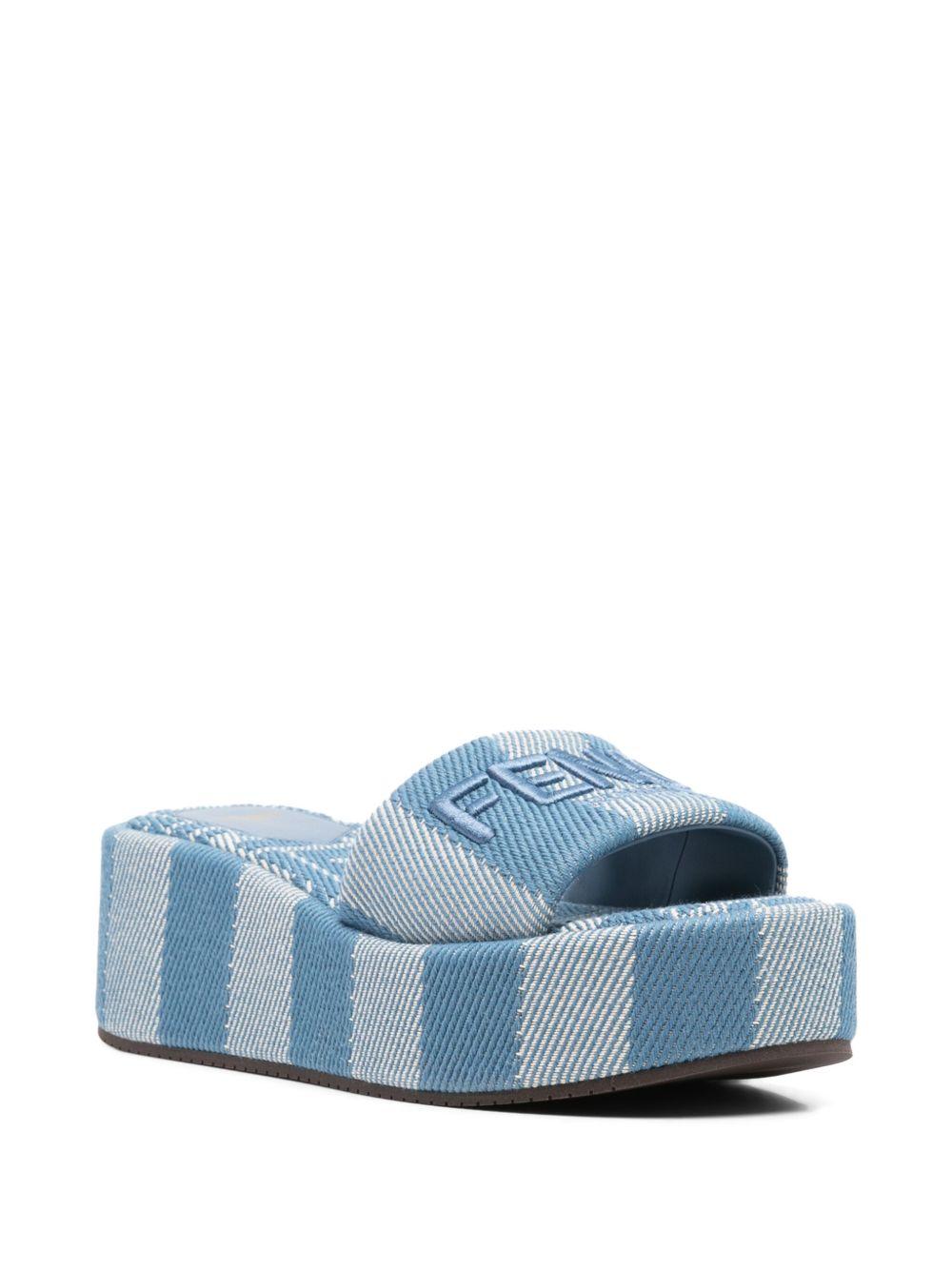 Logo-embroidered slides<BR/><BR/> 8R8515 ASB5F1STD FENDI