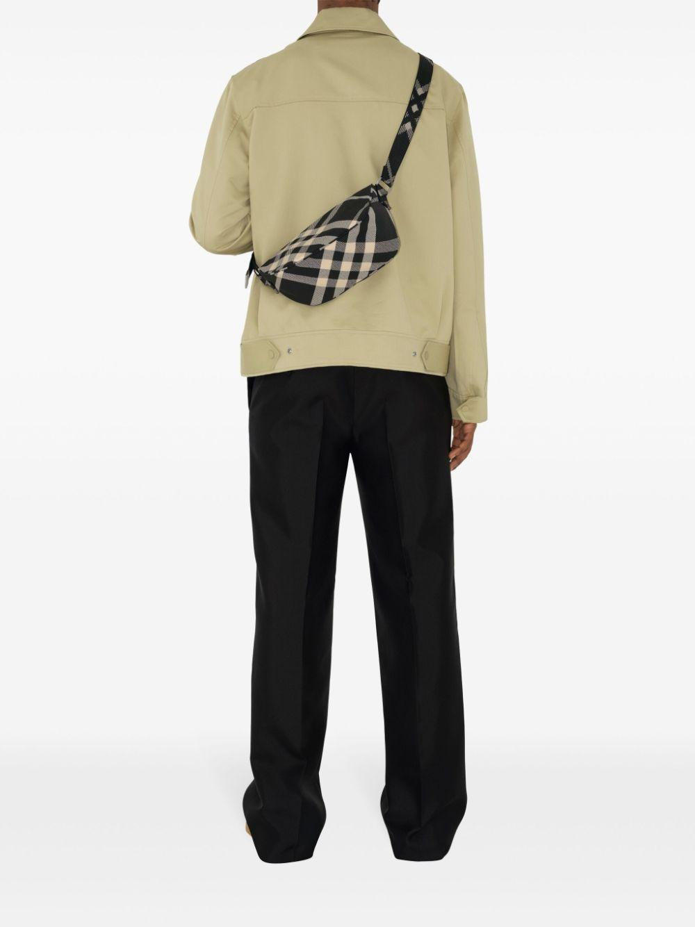 Small Shield checked messenger bag<BR/><BR/><BR/> 8089301 BLACK BURBERRY