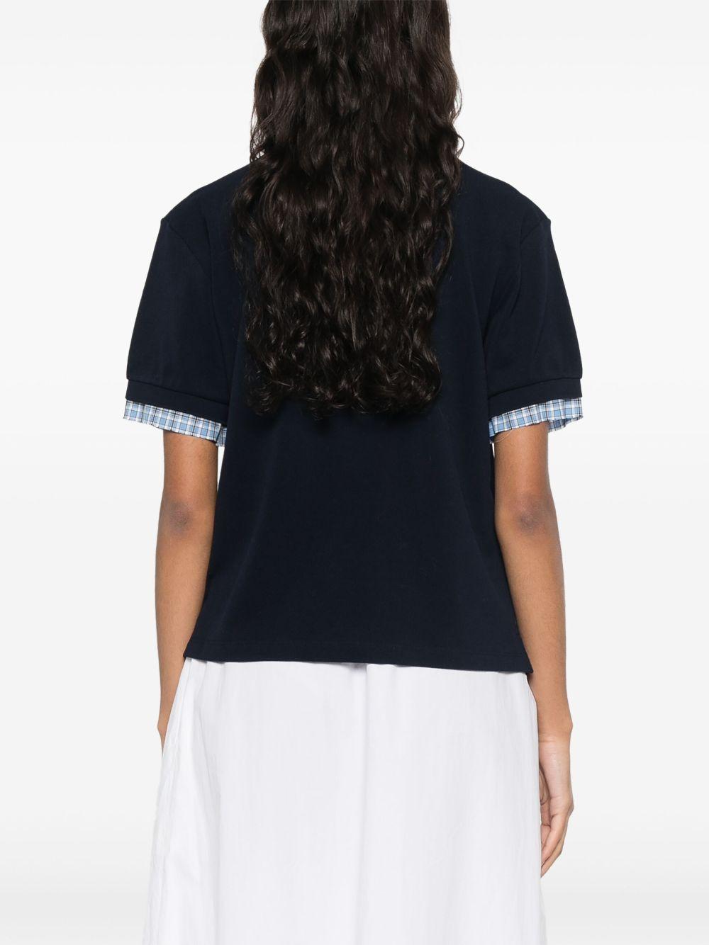 Layered-effect polo shirt<BR/><BR/><BR/> MJN555 15WDF0008 MIU MIU