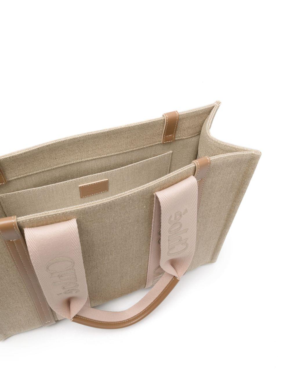 Woody linen tote bag CHC23AS383L17 26Y CHLOÉ