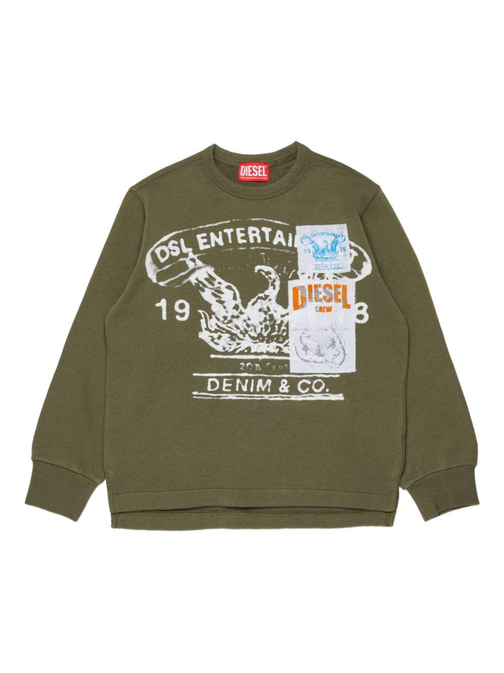 Sweatshirt with graphic prints and patches J02615 KYA0WK511 DIESEL KIDS