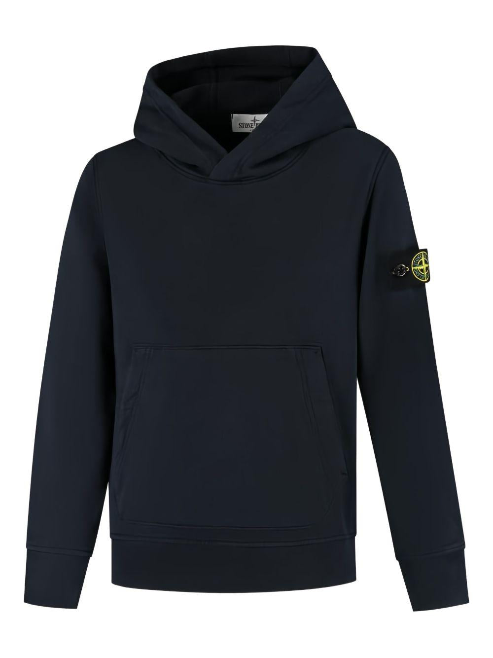 Hooded sweatshirt in organic cotton fleece K2S166100004 S0A20V0020 STONE ISLAND KIDS
