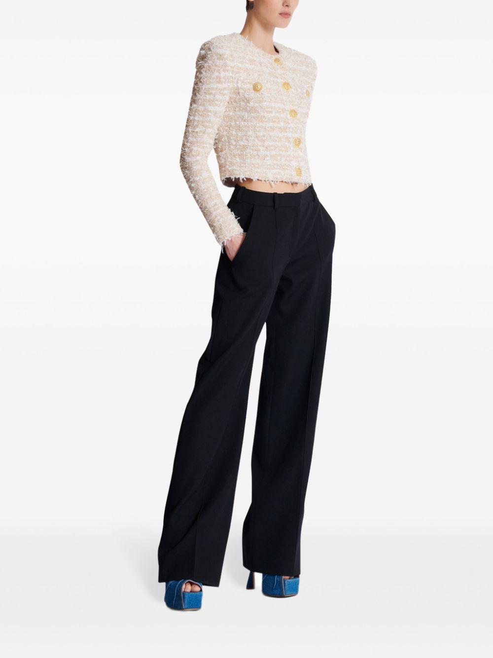 Cropped tweed jacket<BR/><BR/><BR/> EF1SK248KB19 GAD BALMAIN