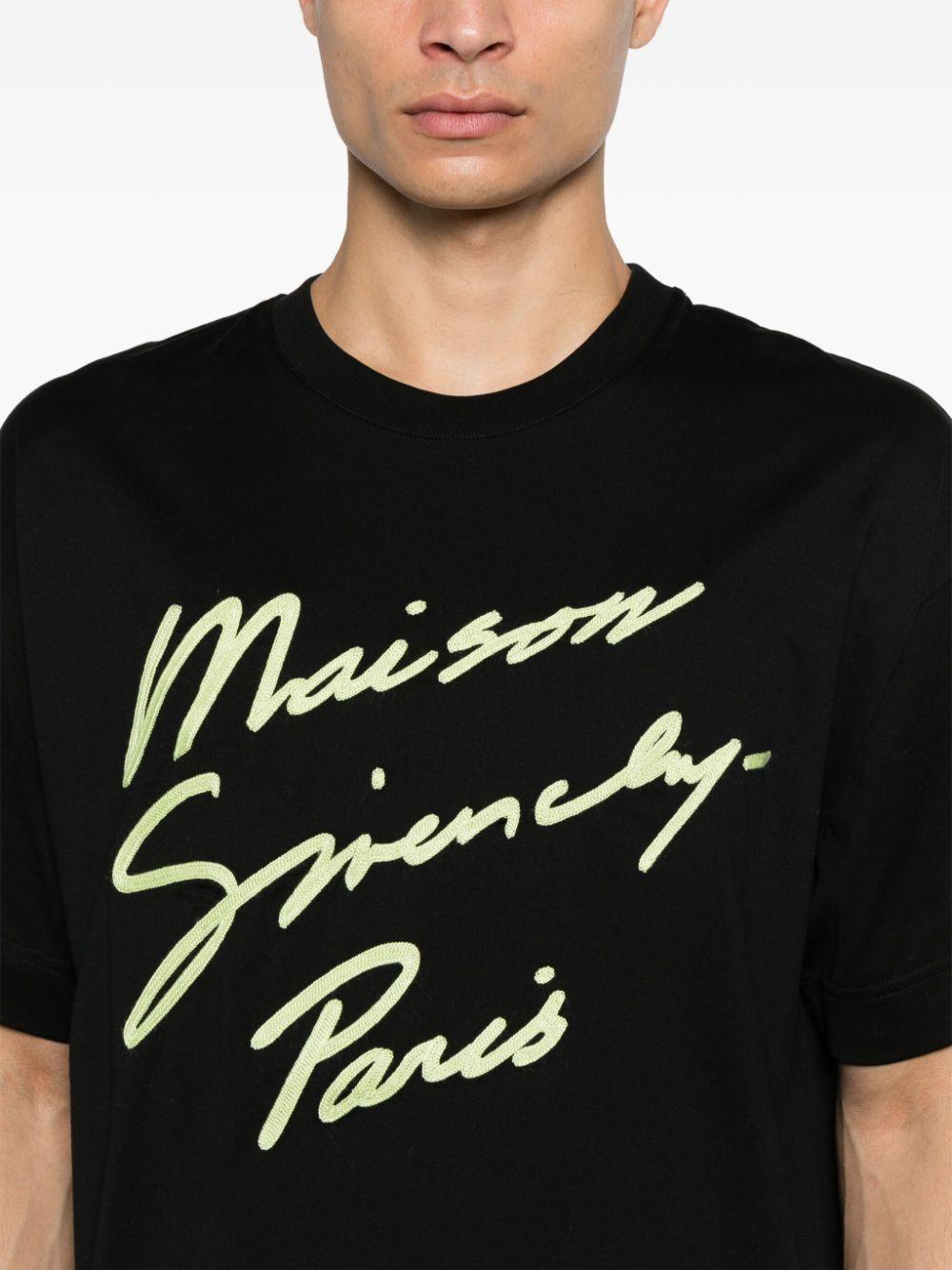 Logo-embroidered T-shirt<BR/><BR/><BR/> BM71MG3YPH 013 GIVENCHY