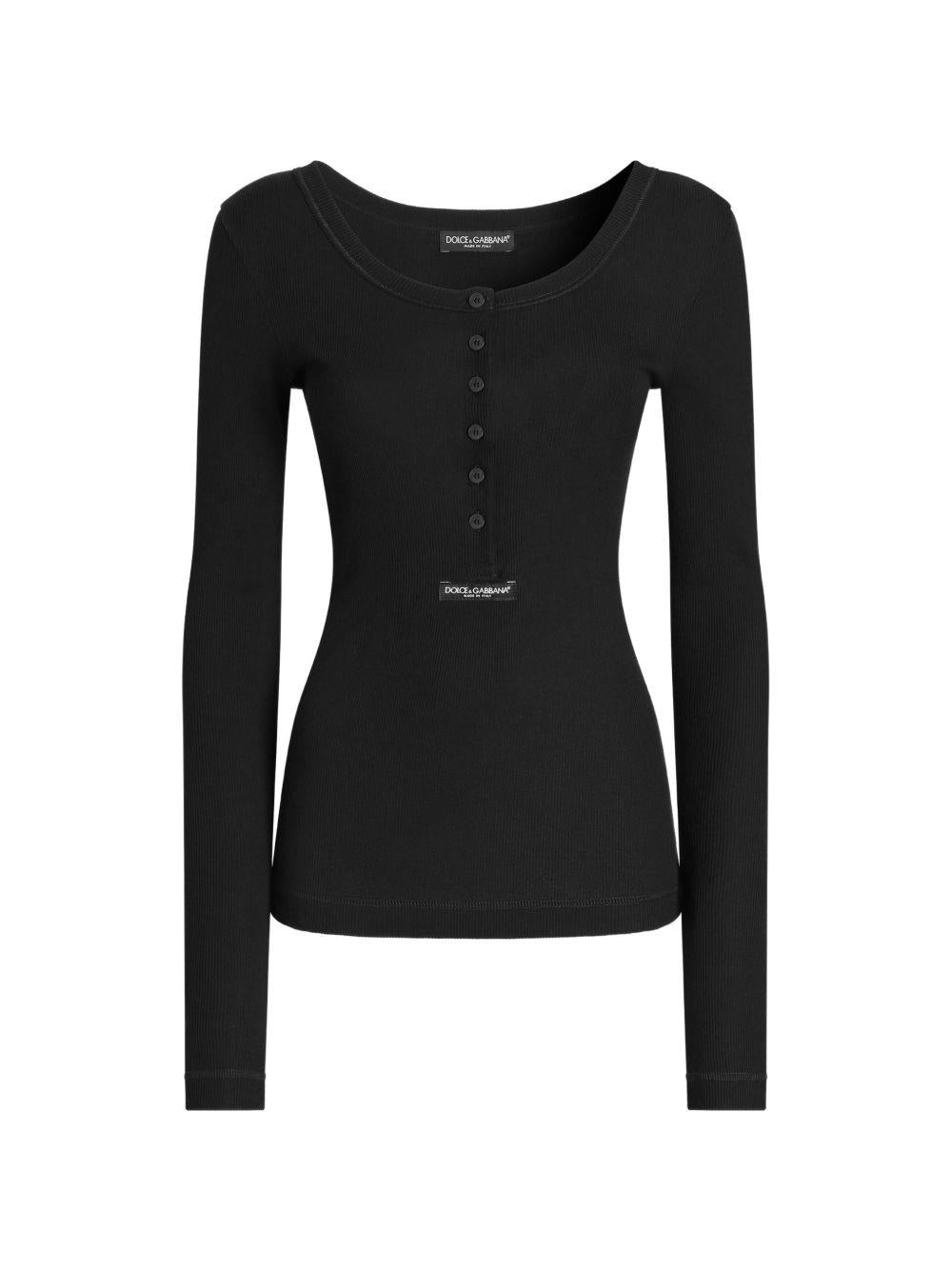 Ribbed cotton henley T-shirt F8W44T FU7AVN0000 DOLCE & GABBANA