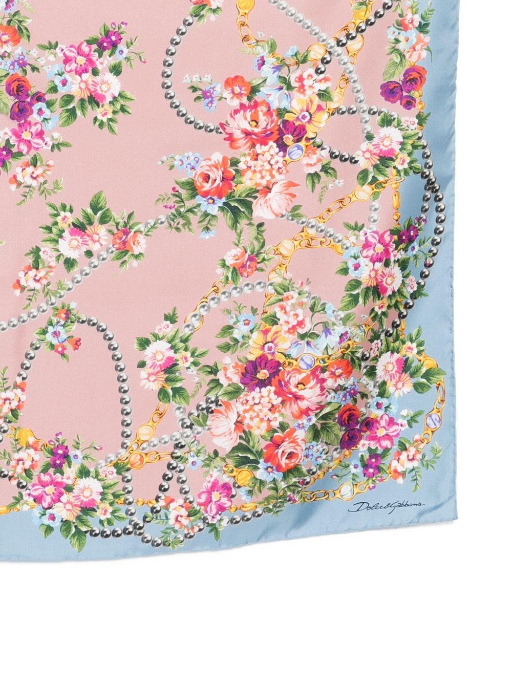 small flower bouquets-print silk twill scarf FN090R GDDLHHF5XK DOLCE & GABBANA