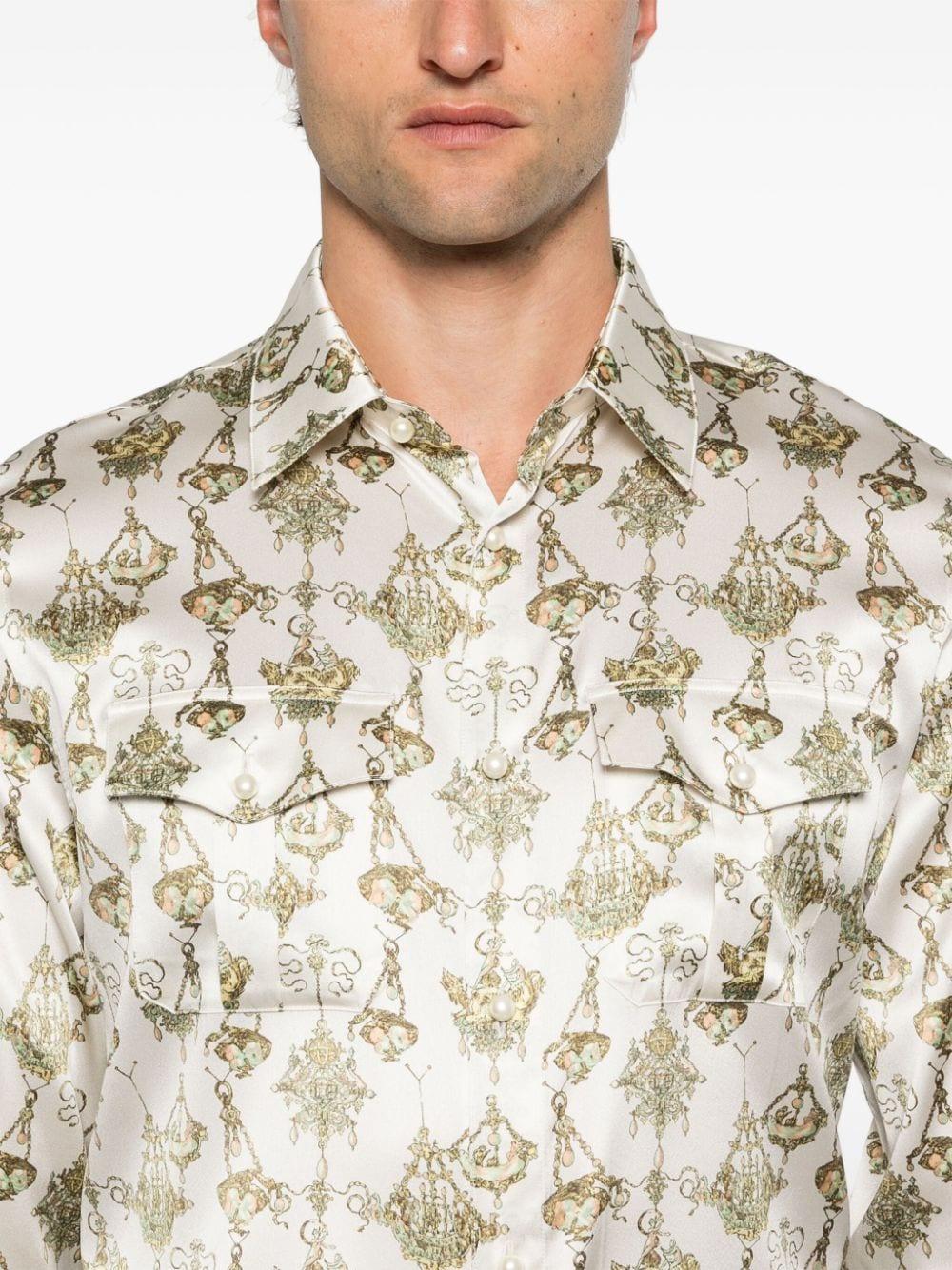 chandelier-print silk shirt<BR/><BR/><BR/><BR/> BM612415S4 182 GIVENCHY