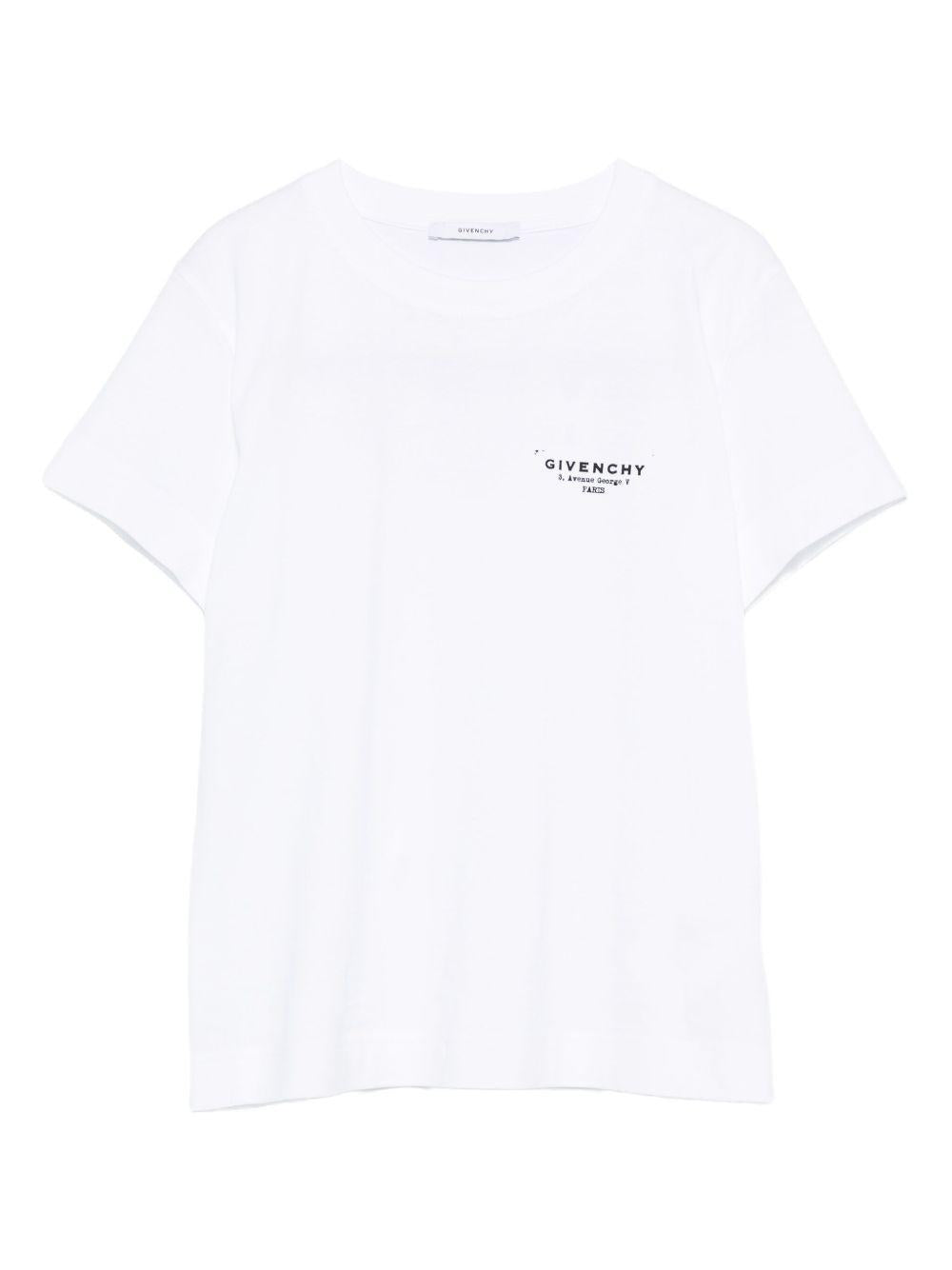 T-shirt in cotton with GIVENCHY Stamp print BW70FJP75N 100 GIVENCHY