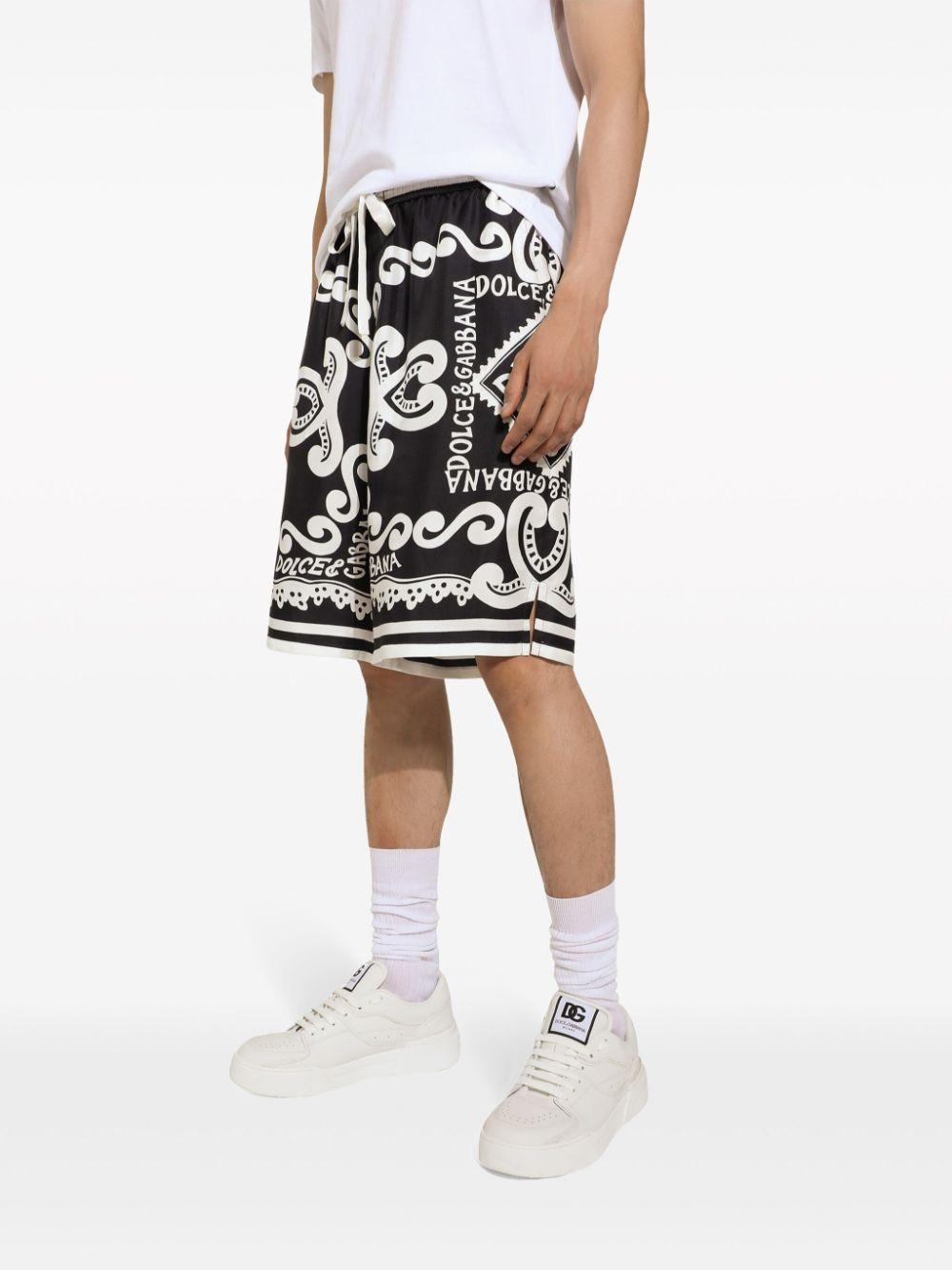 Silk all-over logo print shorts GV37AT HI1QDHB4XR DOLCE & GABBANA